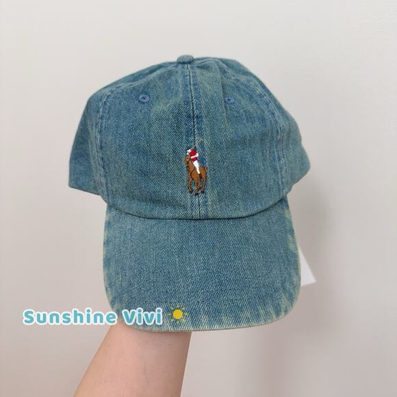 希少/Polo ralph lauren denim cap✳︎✳︎ Indigo Striped Denim Cap